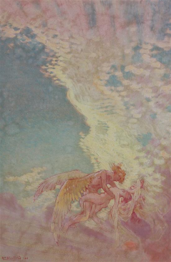 William Shackleton (1872-1933) Sunset Wings, Leda and the Swan and other studies Largest 27 x 20in. unframed.